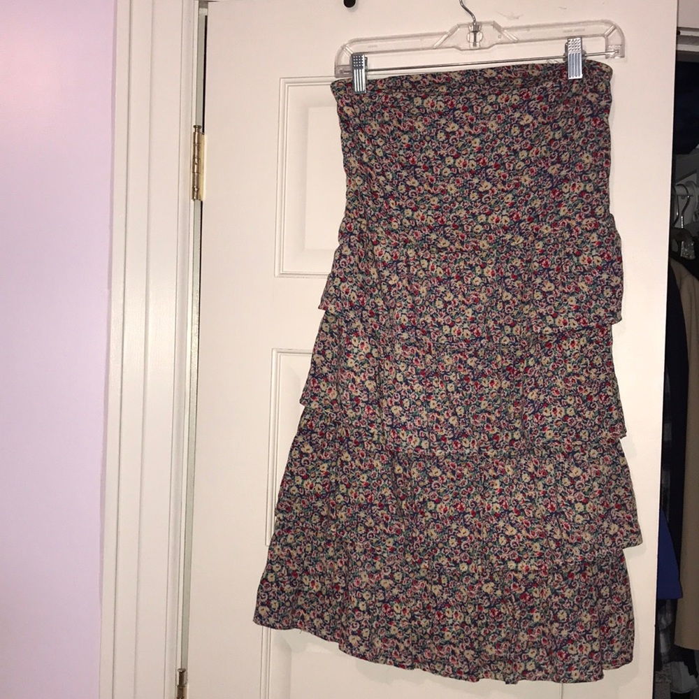 Strapless floral dress